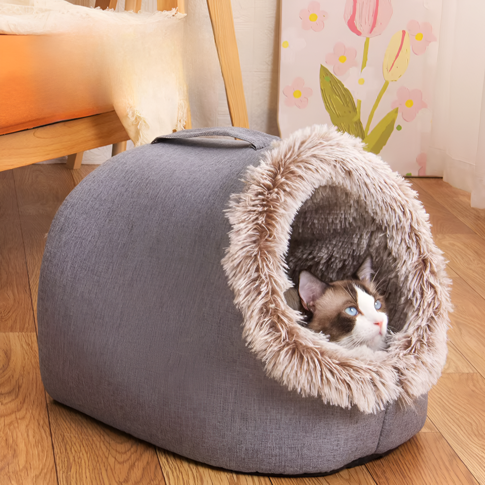 WarmNest Cozy Cave – Self-Warming Tent Bed for Cats & Small Dogs